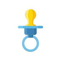 A pacifier with a yellow and blue ring vector