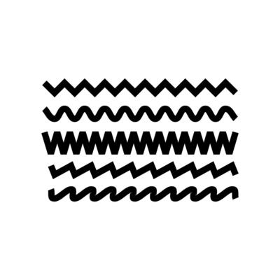 wavy and zig zag lines set