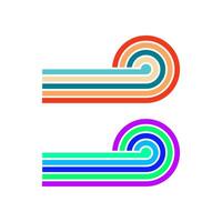 Abstract minimalist retro rounded stripe elements. Retro and futuristic color themed background lines vector