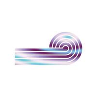Abstract minimalist retro rounded stripe element metallic color, holographic vintage stripe sunset vector