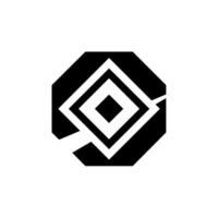 Abstract hexagon shape logo design, geometric logo negative space illustration vector