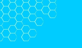 Blue hexagon pattern medical background, light blue honeycomb med illustration vector