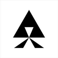 Abstract triangle shape logo design, geometric logo negative space illustration vector