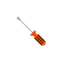 screwdriver flat design illustration isolated on white background. construction icon flat graphic design vector