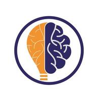 Logo with a half of light bulb and brain brain power vector