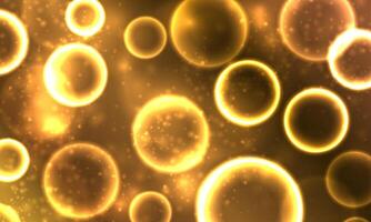 Abstract bokeh circles light blue background. shiny smooth spheres. vector
