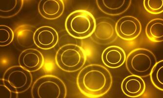 abstract circle pattern. glowing circle on yellow gold background. artistic background. vector