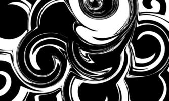Grunge black and white circle swirl. round ink. circles pattern with grunge effect. vector