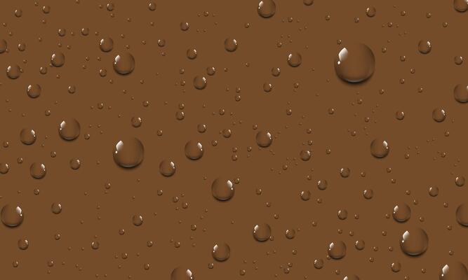 Rain water drops on brown glass surface. wet brown wall. soft water.