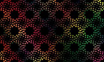 Abstract circle pattern colorful dots black background. vector