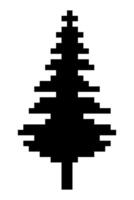 Pine tree in pixel art style. pixel art christmas tree. vector