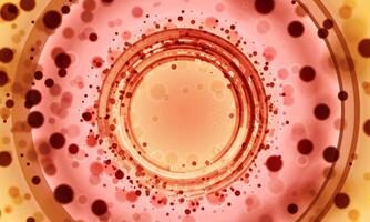 Abstract circular retro dots pattern on pink background. vector