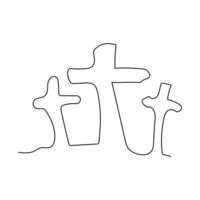 Line style good friday crosses background vector