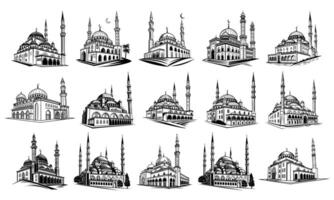 Islamic Mosque Illustrations Art for Ramadan Eid vector