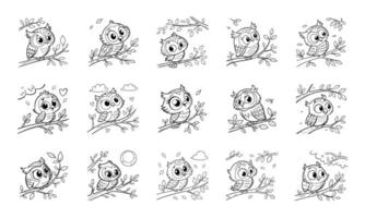 Adorable Owl Illustrations Cute and Whimsical Bird Designs vector