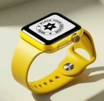 Stylish wristband smart digital watch mockup with blank screen and touchscreen psd