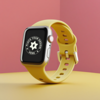 Smart digital watch mockup for futuristic interface and blank screen presentation psd