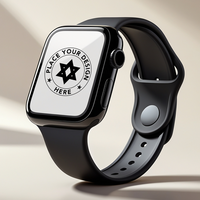 Isolated fitness band smart digital watch mockup with a blank screen for UI design psd