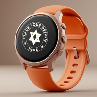 Wireless wristband smart digital watch mockup with a blank screen for app design psd