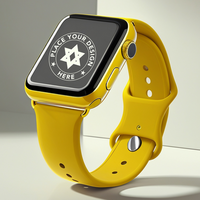 Elegant digital watch mockup featuring a blank screen for UI and app mockups psd