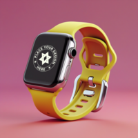 Stylish digital watch mockup with touch screen display for realistic presentation psd