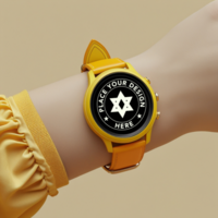 Minimalist smartwatch mockup with a blank screen for app UI and design showcase psd