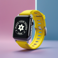 Wearable smart digital watch mockup with blank screen for app and UI presentation psd