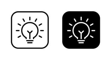 Light bulb, lamp outline icon on black square vector
