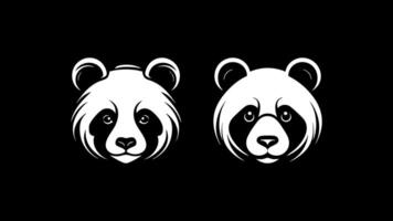 Logo Panda Black and white vector