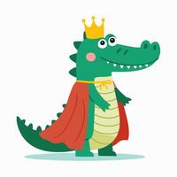 Crocodile with Royal Cloak vector