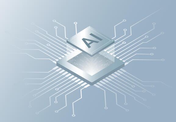 AI chip isometric view, technology, Innovation, machine learning, neural network, Artificial Intelligence.