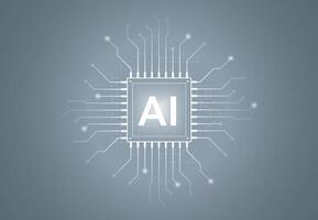 AI chip, technology, Innovation, machine learning, neural network, Artificial Intelligence. vector