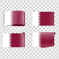 Qatar tag national flag with shadow vector