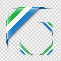 Sierra Leone corner national flag with shadow vector