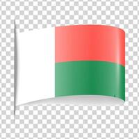 Madagascar tag national flag with shadow vector