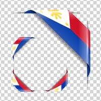 Philippines corner national flag with shadow vector