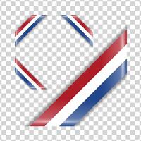 Netherlands corner national flag with shadow vector