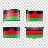 Malawi tag national flag with shadow vector