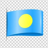 Palau tag national flag with shadow vector