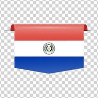 Paraguay tag national flag with shadow vector