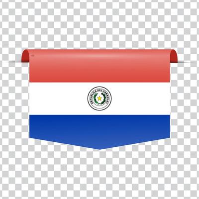 Paraguay tag national flag with shadow