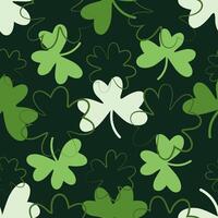Seamless pattern of shamrocks, symbol of good luck, traditional element of St. Patrick's Day. vector