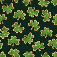 Seamless shamrock cookie pattern. Illustration for St. patrick's day. vector