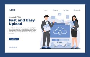 upload concept Flat design concept for website and mobile website development. illustration. vector