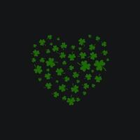 Heart Clover Texture Pattern Isolated Background. St Patrick's Day Element. vector