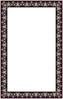 Elegant abstract border with a dark frame, ideal for book covers, fabric patterns, and carpet motifs. vector