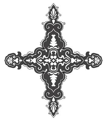 Victorian-Inspired Baroque Ornament with Intricate Damask Florals