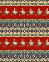 Intricate red seamless design featuring floral and ethnic elements. vector