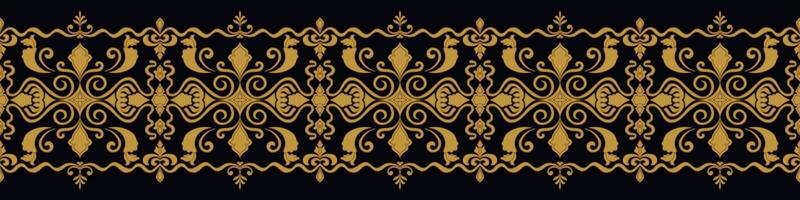abstract pattern Brush lines for seamless frames in yellow and gold on a black background. vector