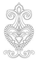 Elegant monochrome abstract pattern with vintage black strokes on white. vector